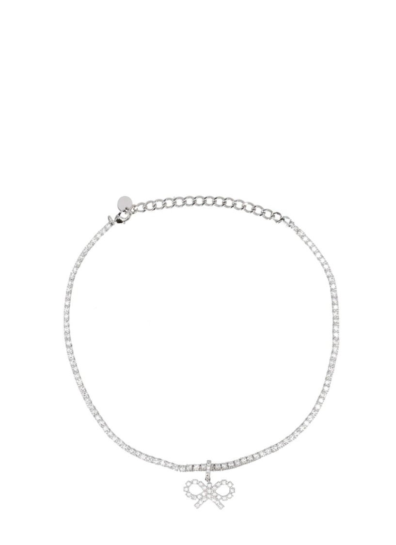 Self-portrait Crystal Bow Tennis Necklace