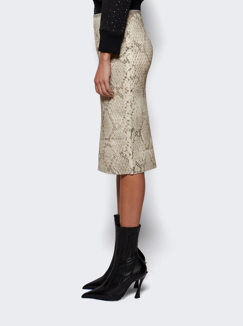 ALEXANDER WANG ALEXANDER WANG LOW RISE MIDI SKIRT BLACK AND WHITE