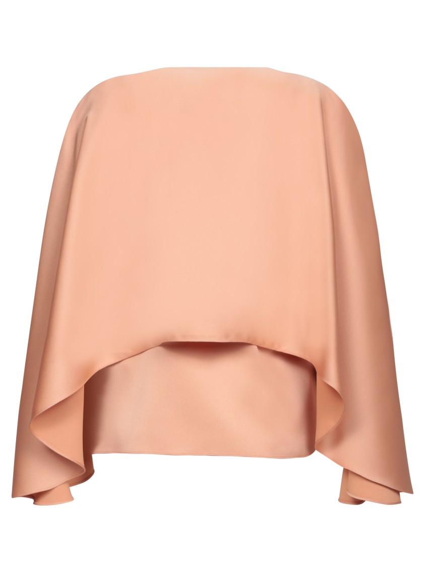 Shop Genny Kimono Sleeve Satin Blouse In Neutrals