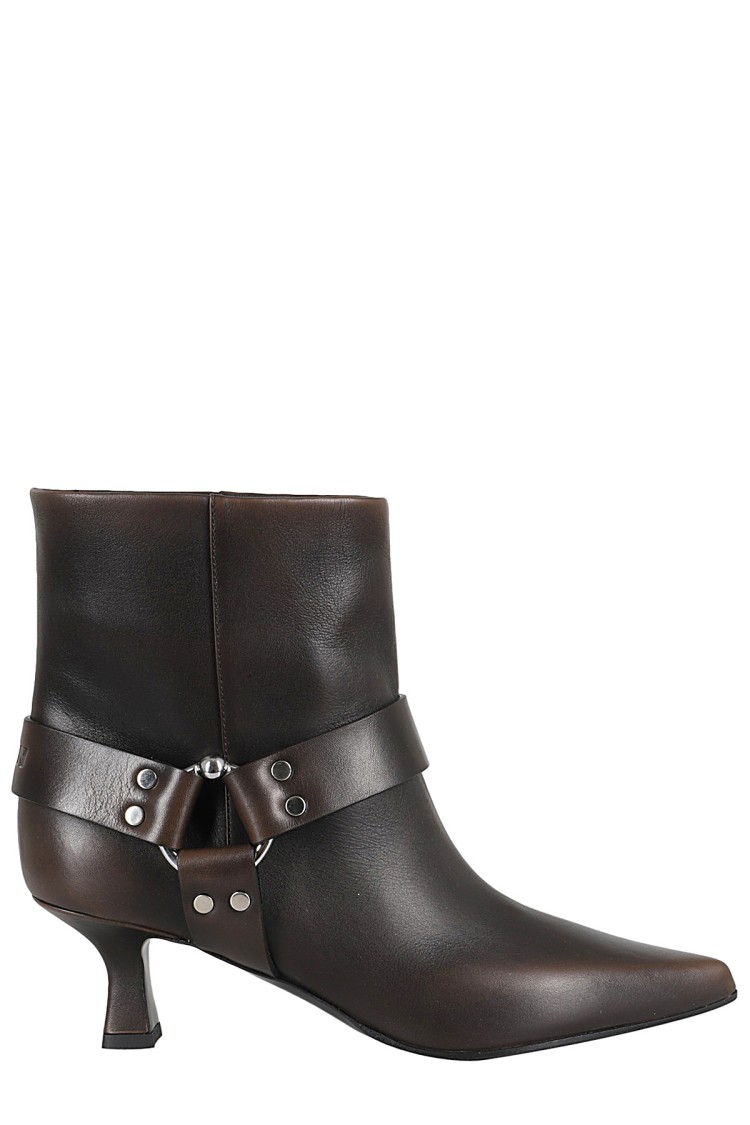 ブーツその他 3Juin Pointed Toe Ankle Boot With Strap Detail 3juin Pointed Toe Ankle Boot With Strap Detail In Brown