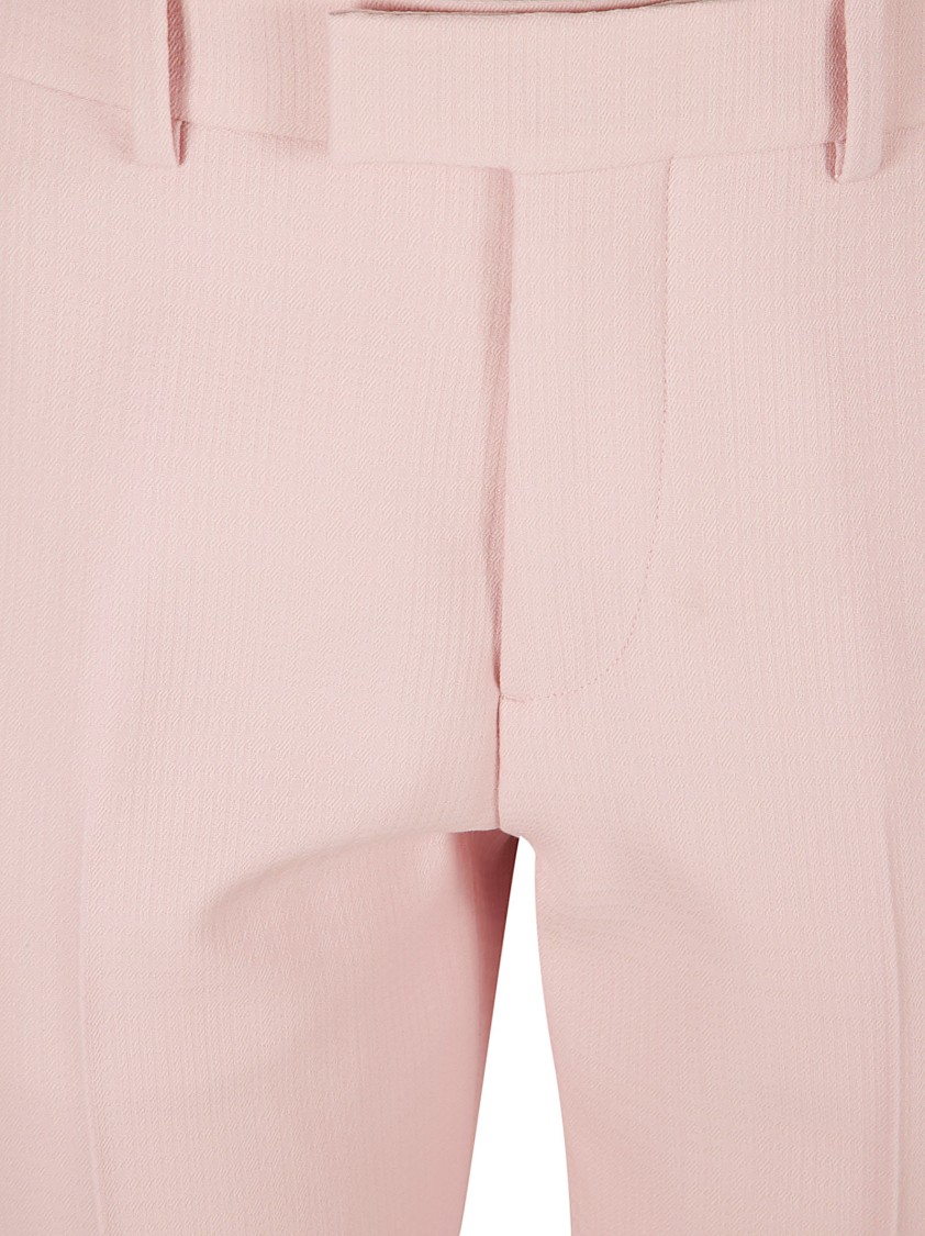 Burberry Tailored Straight-leg Trousers With Subtle Texture In Pink