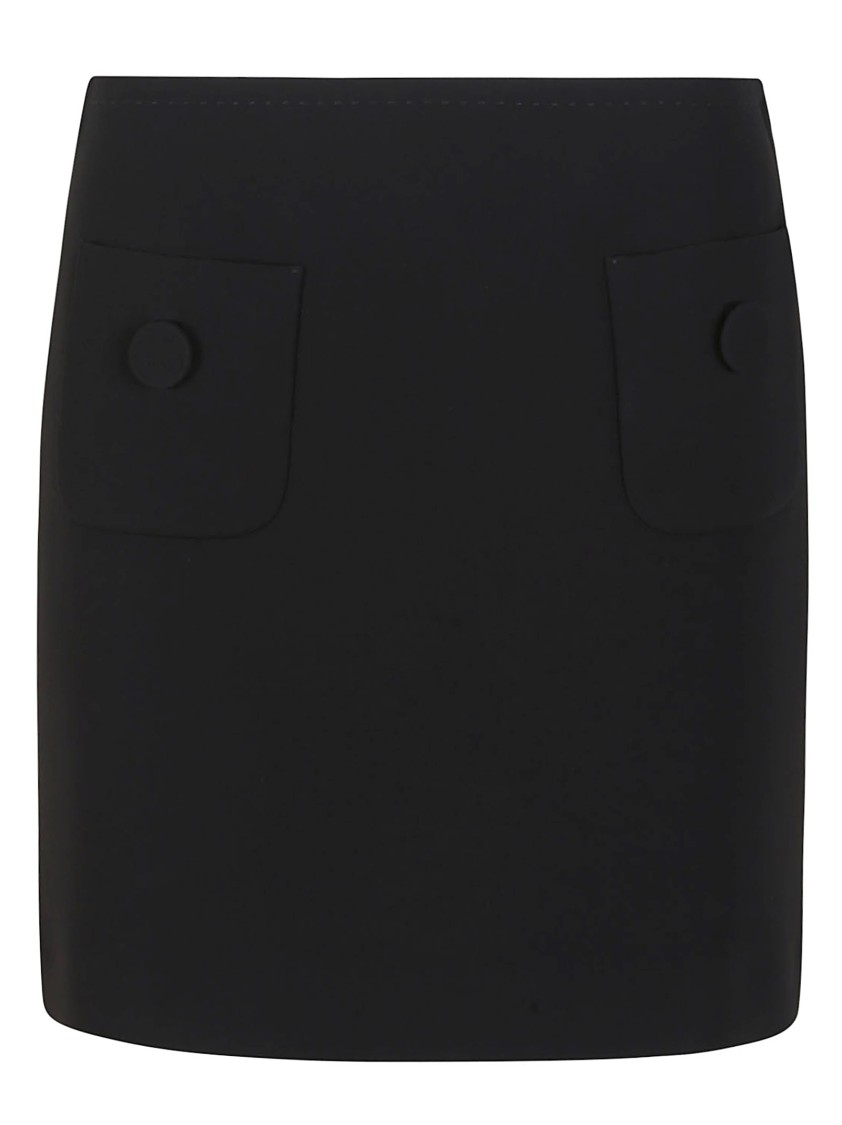 Max Mara Tailored Mini Skirt With Button-adorned Pockets In Black