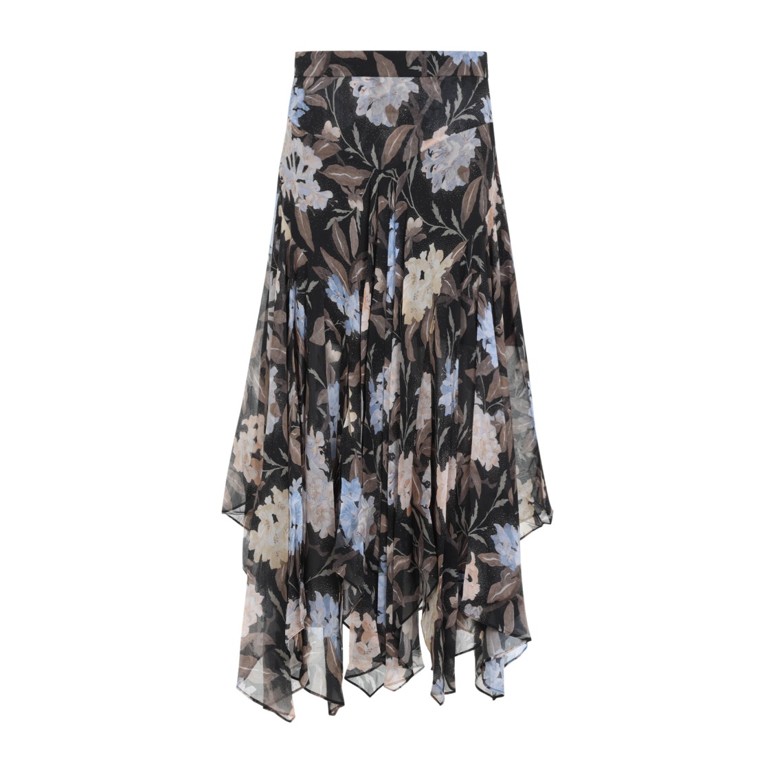 Shop Zimmermann Eden Handkerchief Midi Skirt In Black