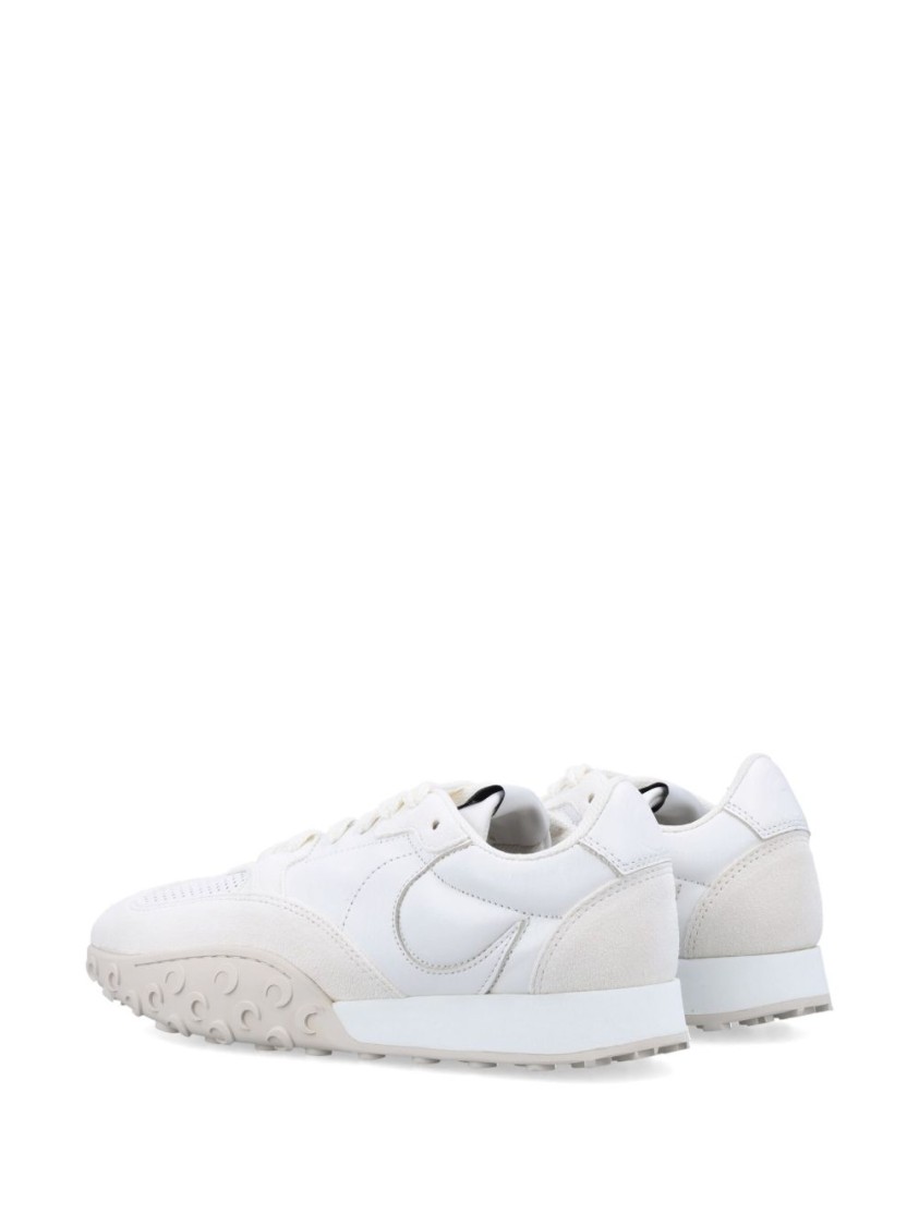 Marine Serre Premium Leather White Sneakers With Textured Design In White