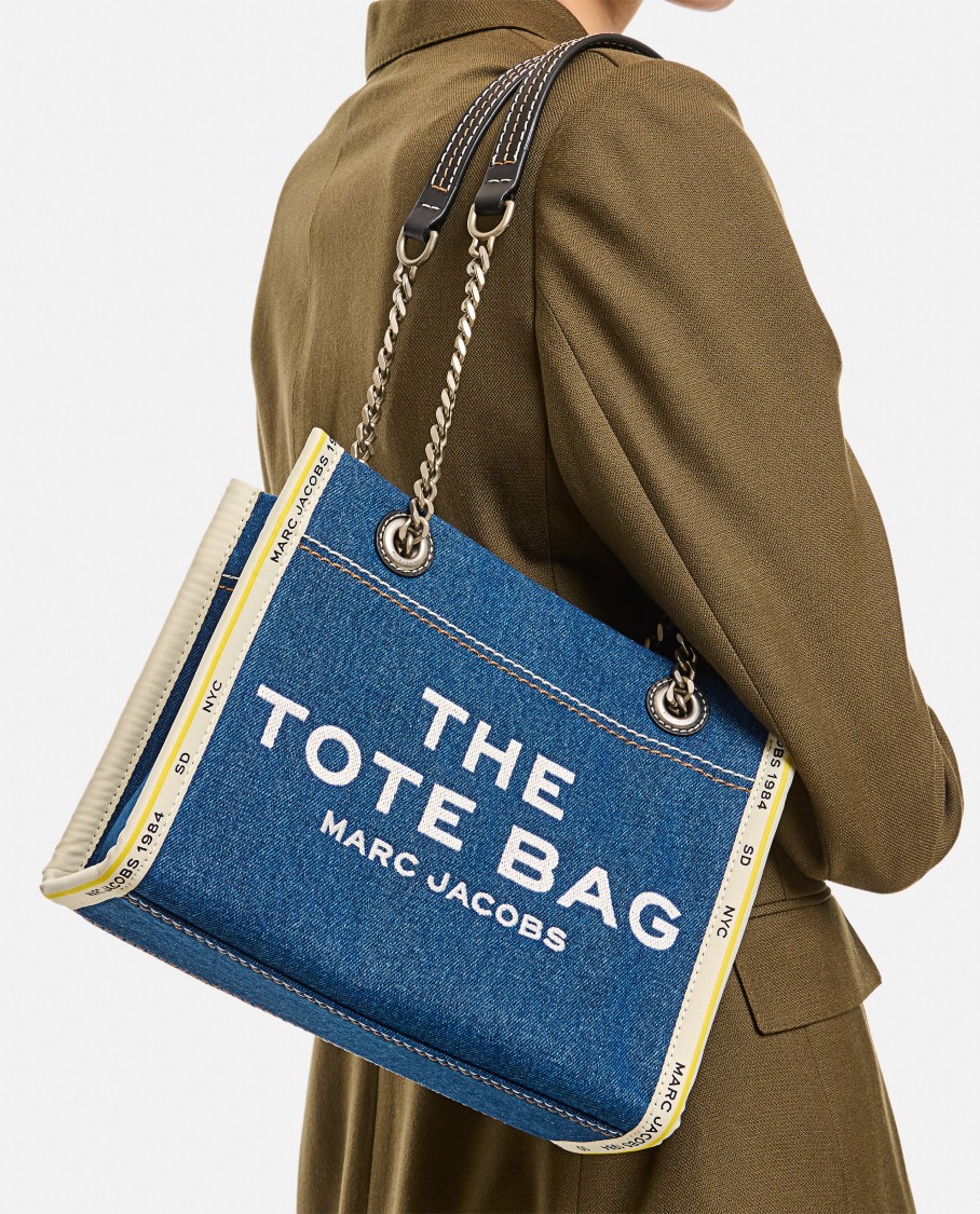 Shop Marc Jacobs The Small Denim Tote Bag In Blue