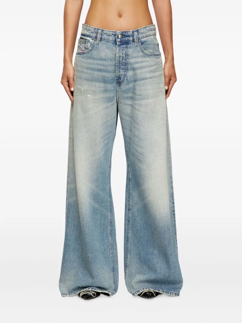 Diesel Jeans Gamba Larga In Blue