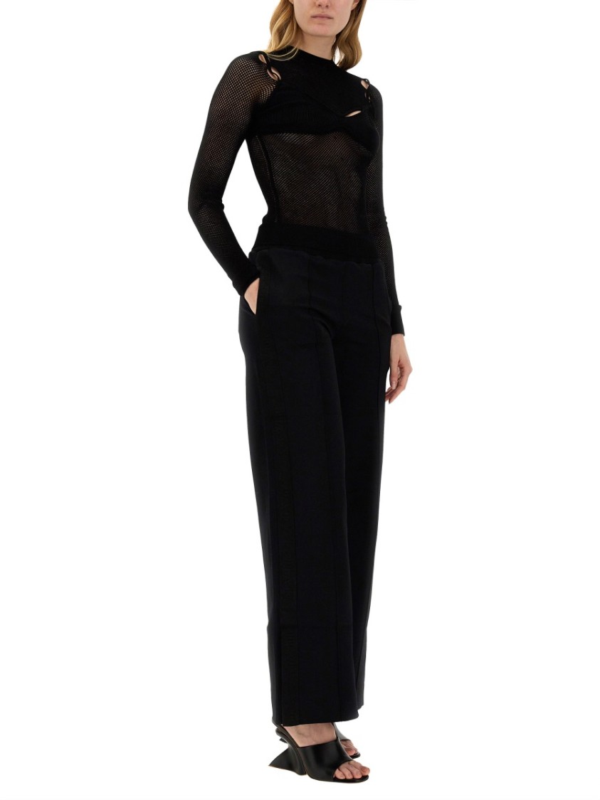 Off-white Pleated Wool-twill Wide-leg Pants In Black