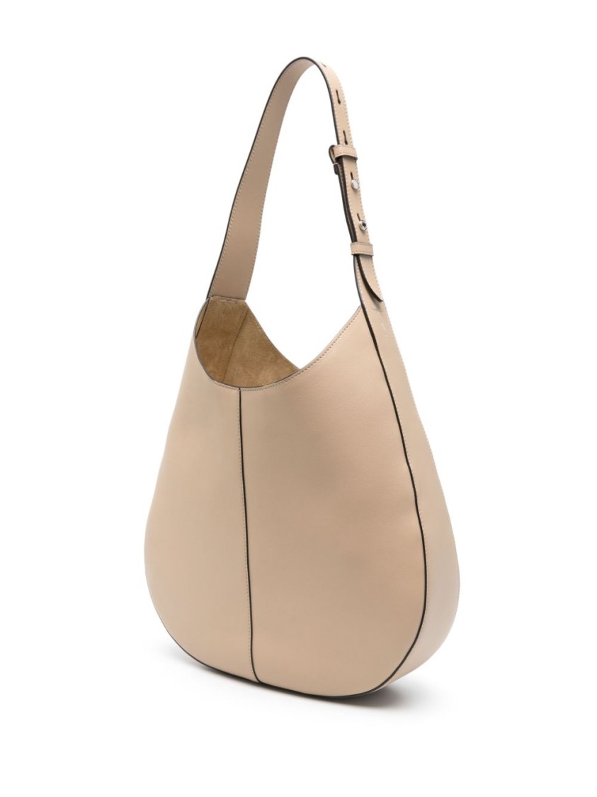 Tod's Beige Calfskin Shoulder Bag With Adjustable Strap In Neutral