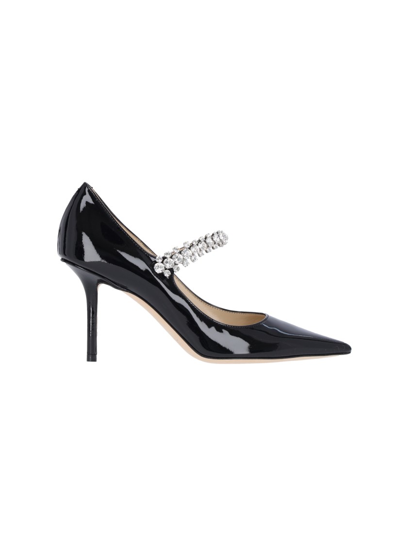 Jimmy Choo "bing 85" Mules In Black Patent Leather