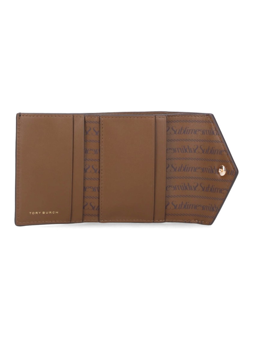 Tory Burch T Monogram Coated Canvas Small Envelope Wallet Wallets Beige