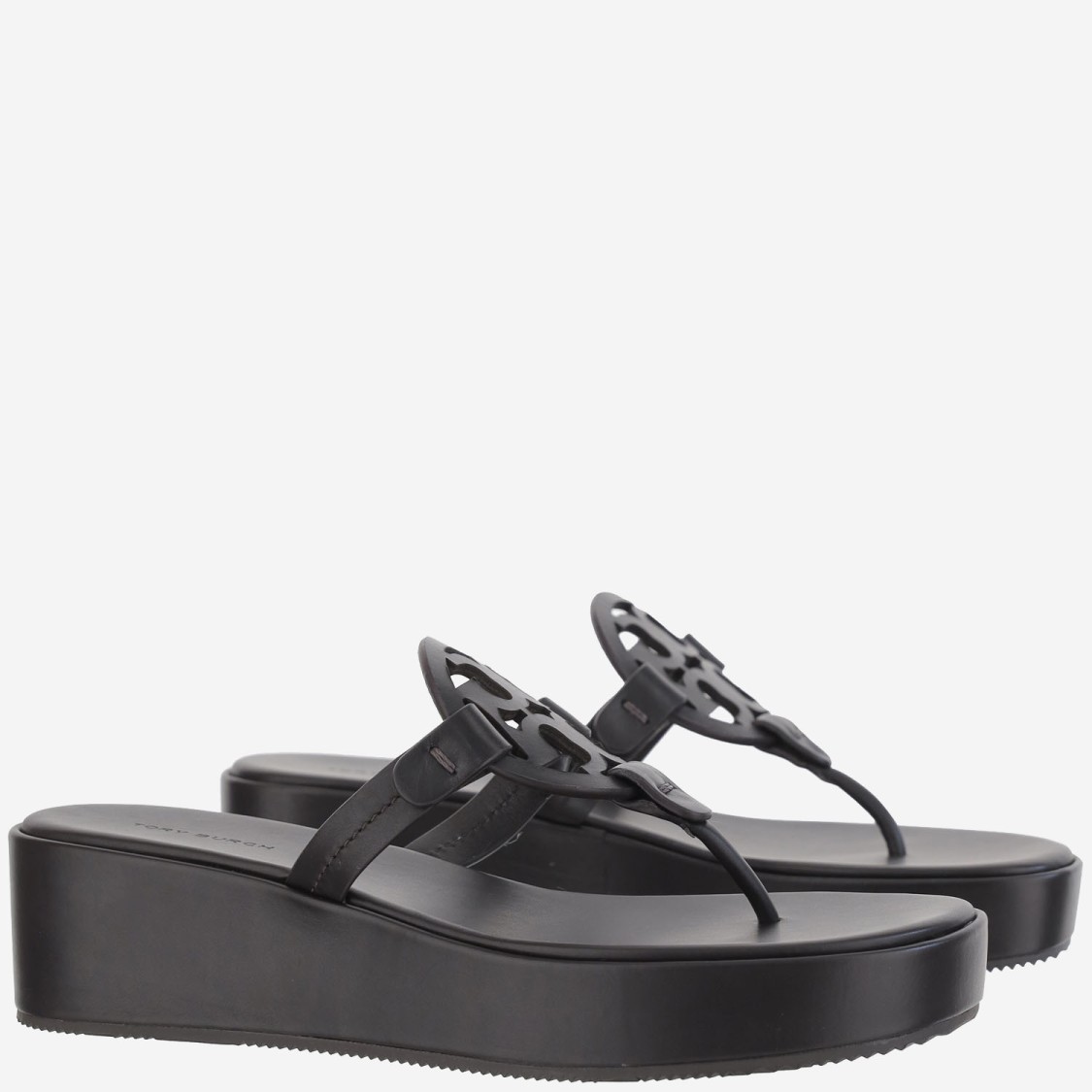 Tory Burch Miller Wedge Sandals In Black