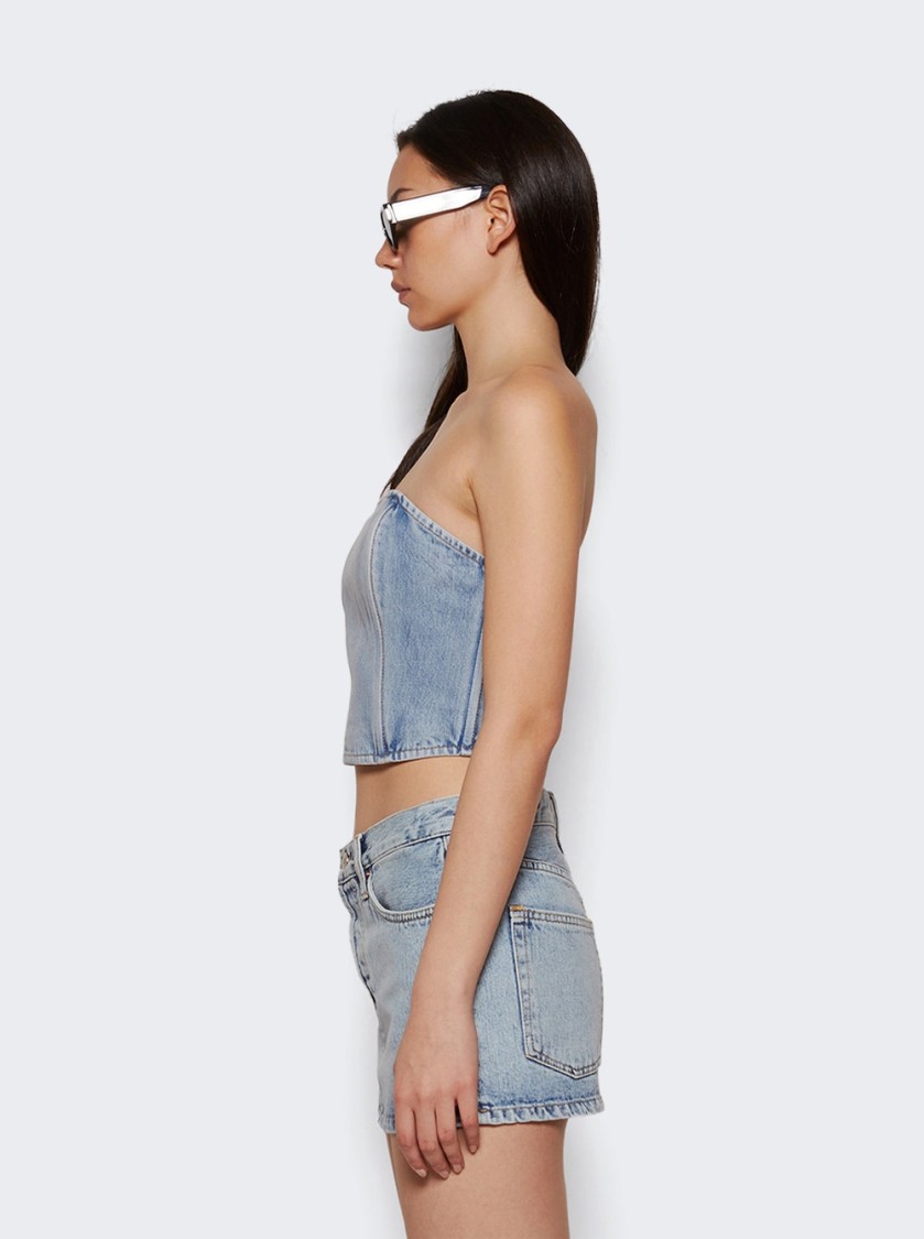 Wardrobe.nyc Denim Tube Top Blue