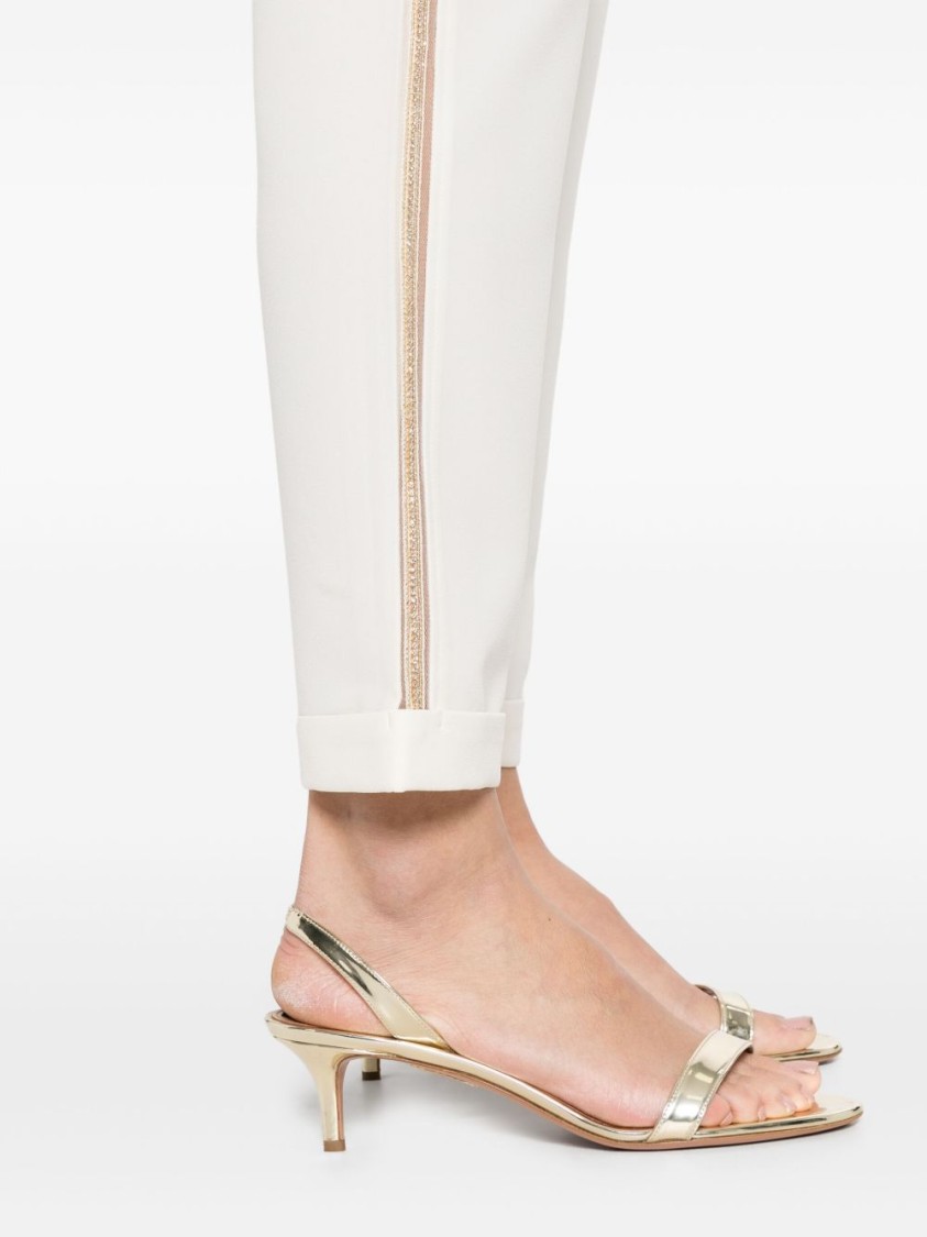 LIU •JO LIU JO WHITE PANTS WITH SIDE STRIPES