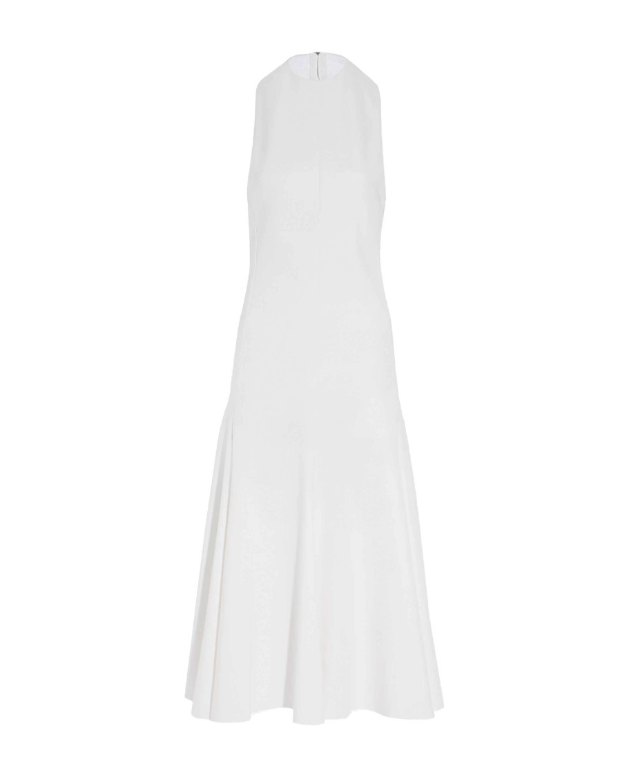 Jacquemus Strapless Maxi Dress With Crew Neck Design In White