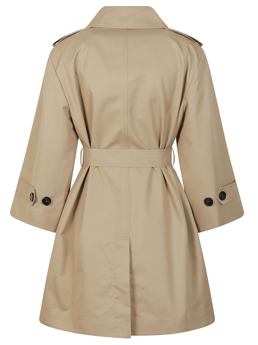 Max Mara Double-breasted Trench Coat With Belted Waist In Neutral