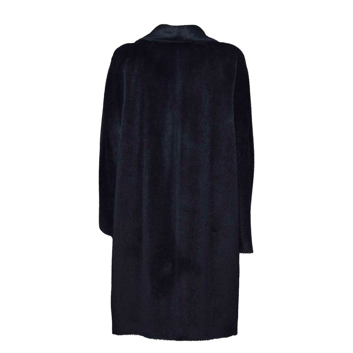 Max Mara Midi Coat In Alpaca And Wool Blend In Blue