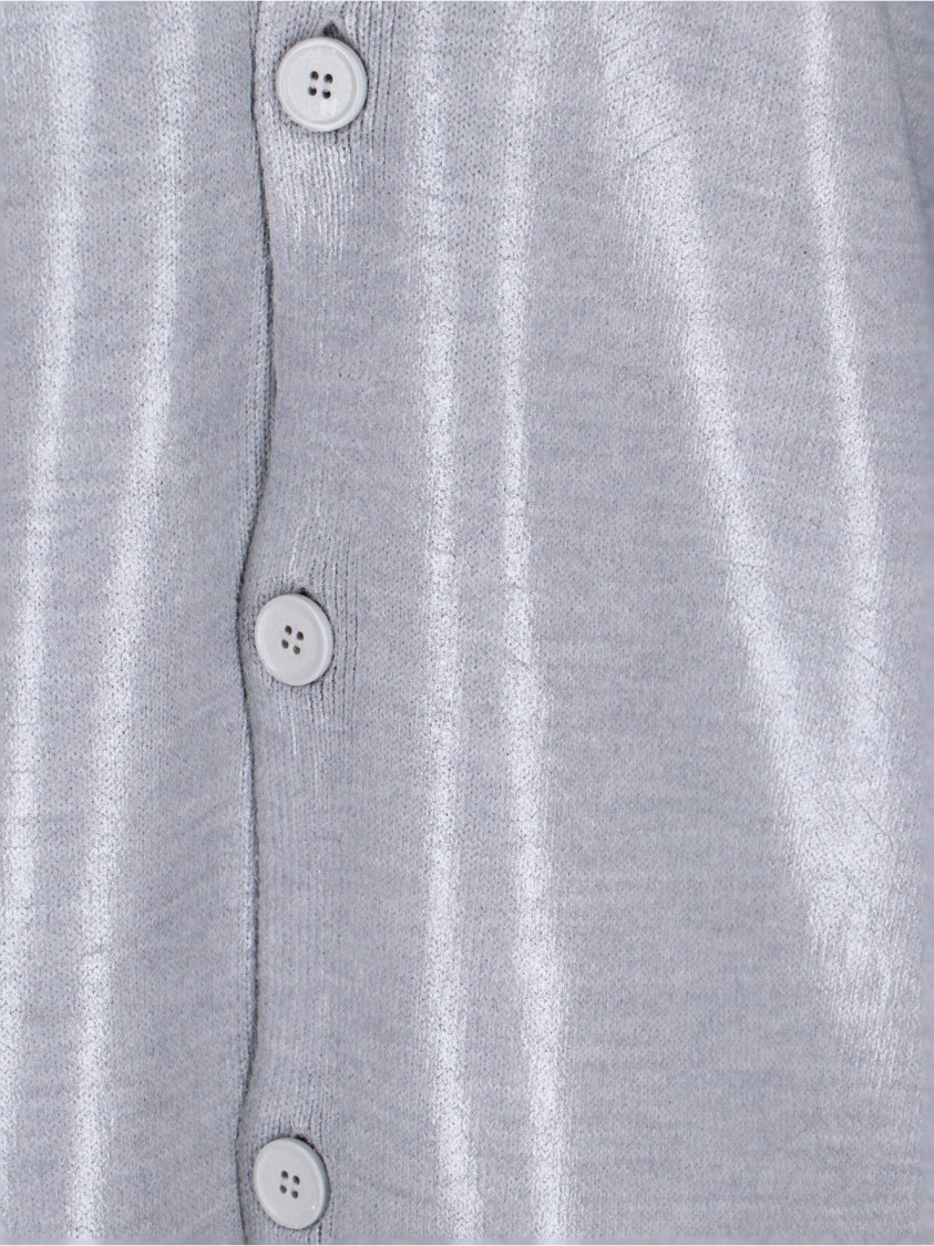 Mm6 Maison Margiela Shiny V Neck Knitwear With Long Sleeves