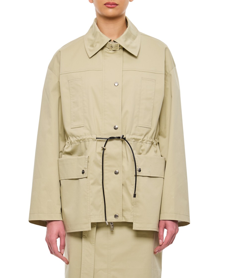 Halfboy Biege Parka With Drawstring Waist In Neutrals