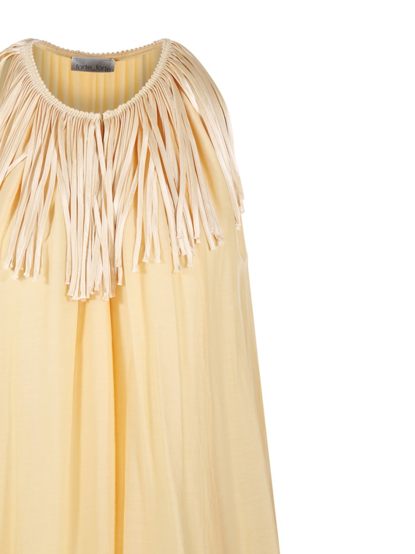 Shop Forte Forte Voile Fringed Dress In Yellow