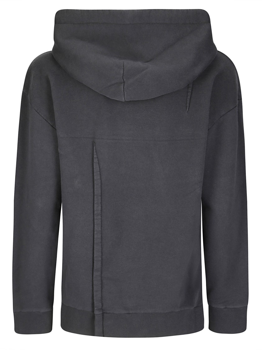 Mm6 Maison Margiela Mm6 By Maison Margiela Long-sleeved Cotton Sweatshirt With Hood And Drawstring In Gray
