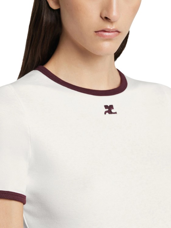 Courrèges Fitted Contrast Ribbed Neckline T-Shirt | THE LIST
