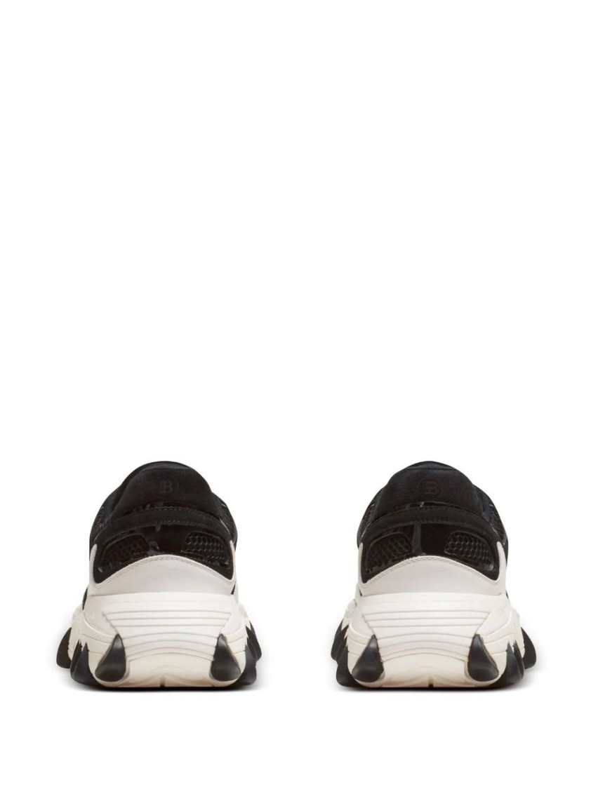 Balmain Rubberized Black Trainers In Black
