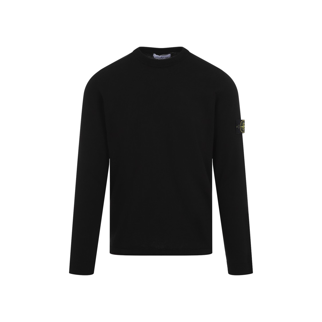 Shop Stone Island Classic Crew Neck Black Cotton Sweater