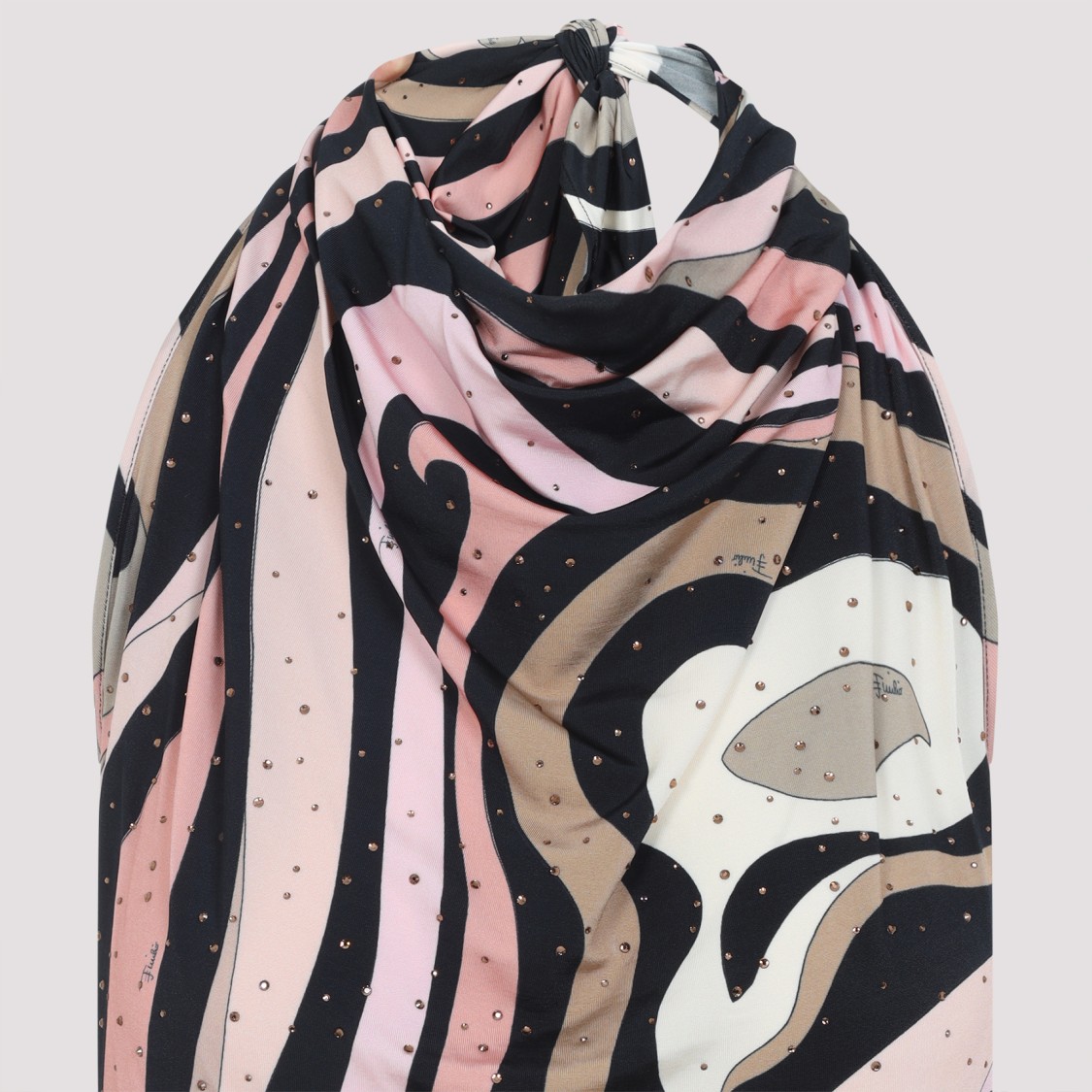 Pucci Form-fitting Evening Dress With Abstract Pattern In Brown