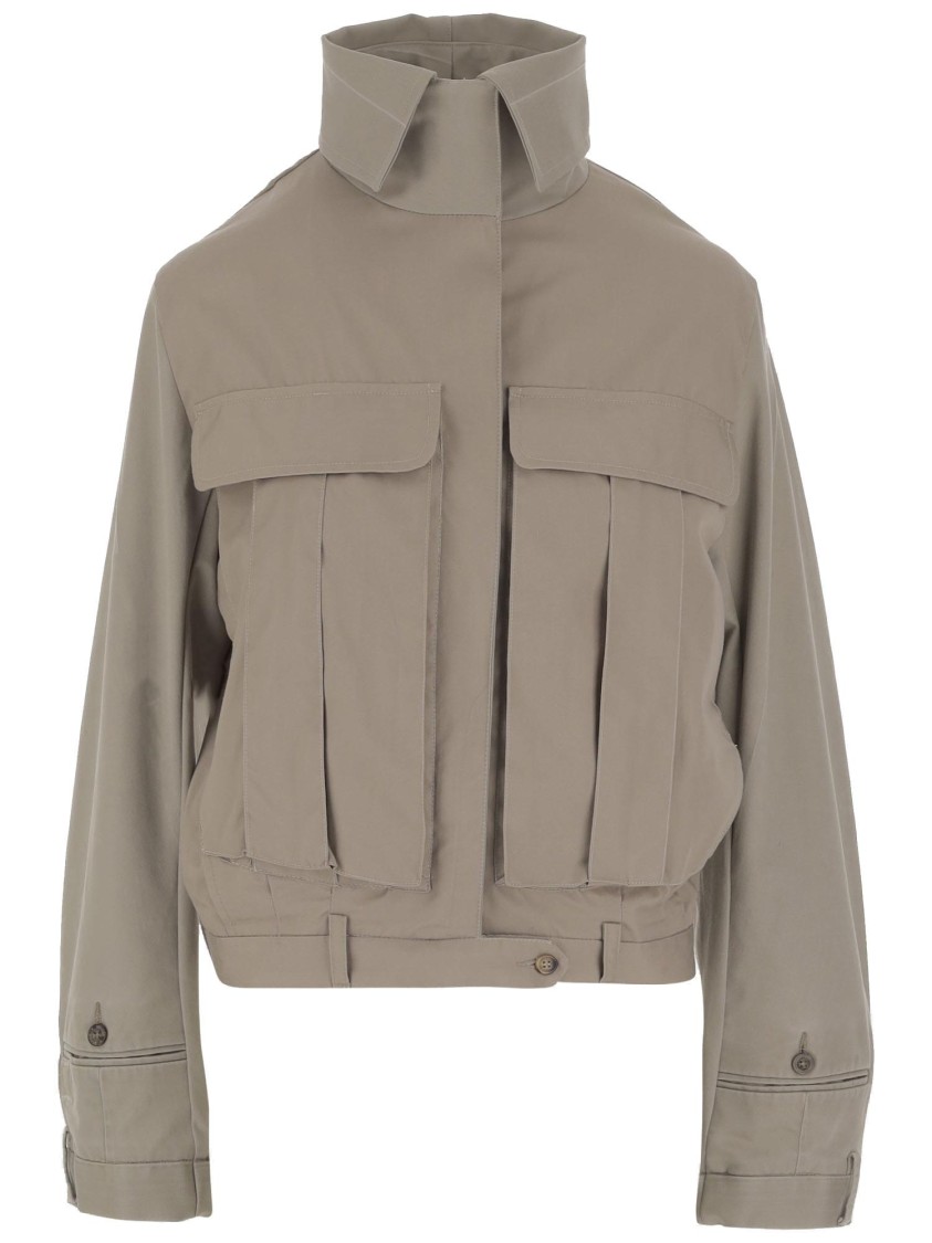 Hodakova Upside Down Cotton Jacket With High Collar In Gray