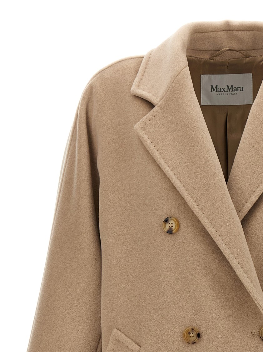 Max Mara Maxmara Rebus Wool Coat Camel In Brown