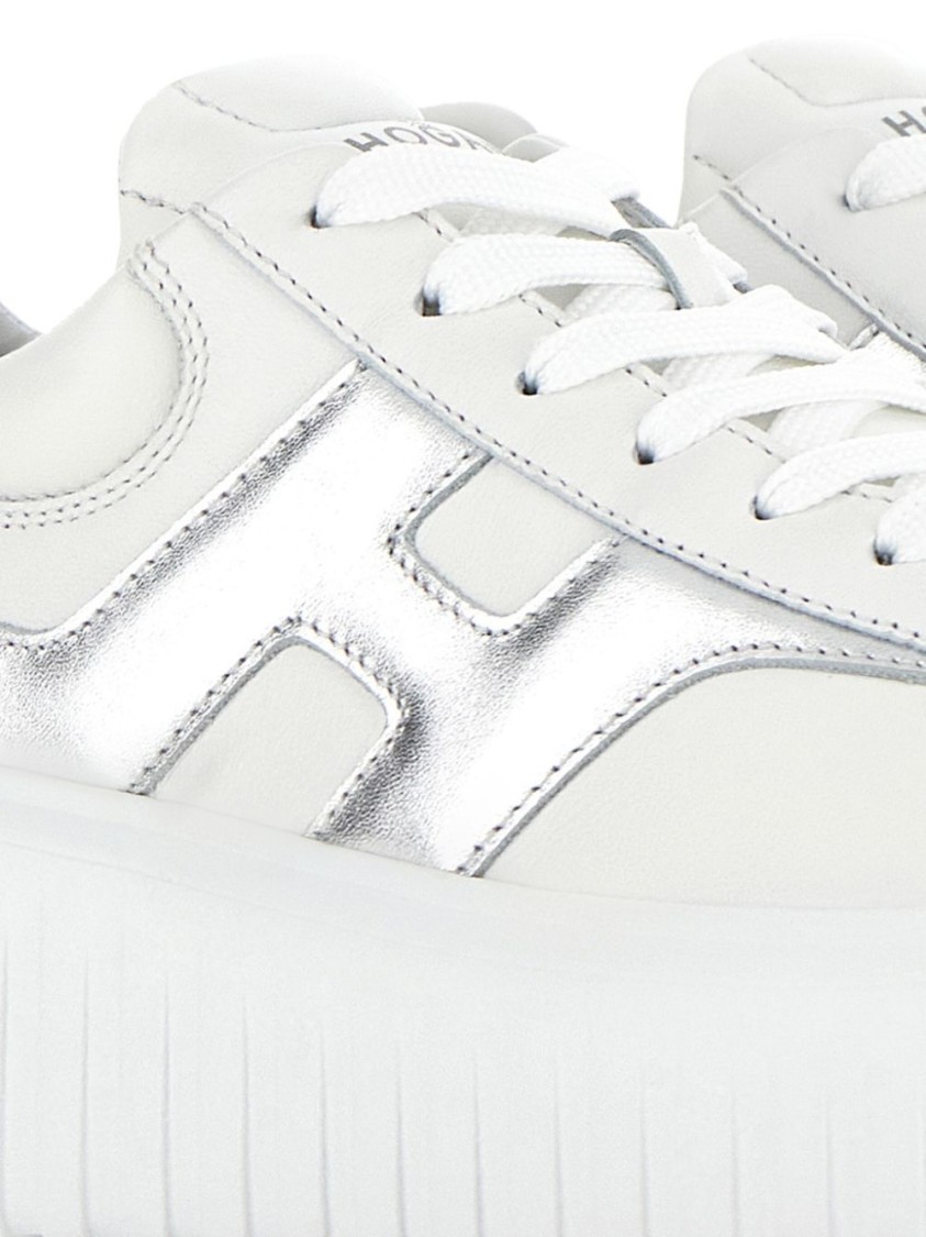 Hogan H-stripes Leather Sneakers In White