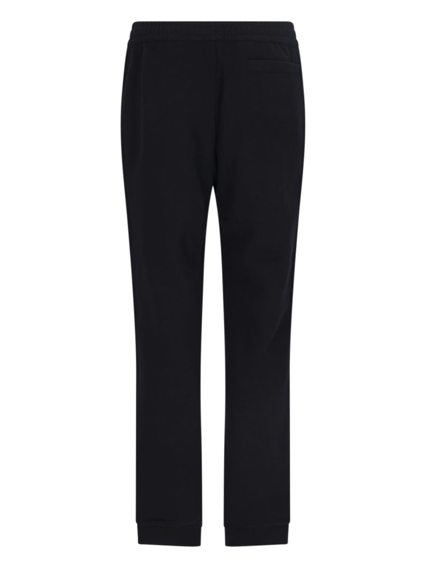 Burberry Black Pants With Elastic Waist And Logo Lettering On The Side In Cotton Man