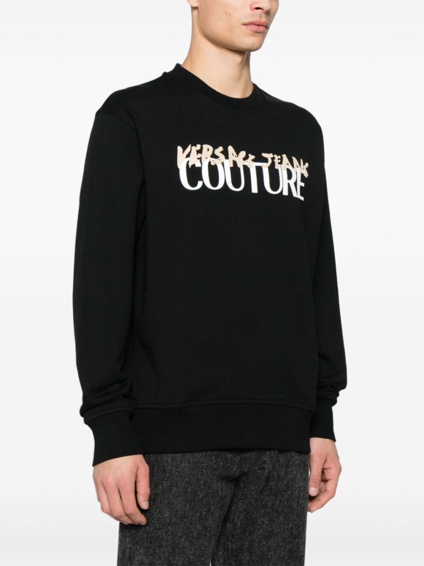Shop Versace Jeans Couture Classic Black Cotton Sweatshirt