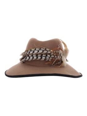 ハット Alexia Alvarez De Toledo Handcrafted Black Wool Hat With Alexia Alvarez De Toledo Wide Brim Wool Hat With Feather