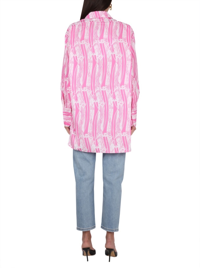 Patou Abstract-print Mini Shirtdress In Pink