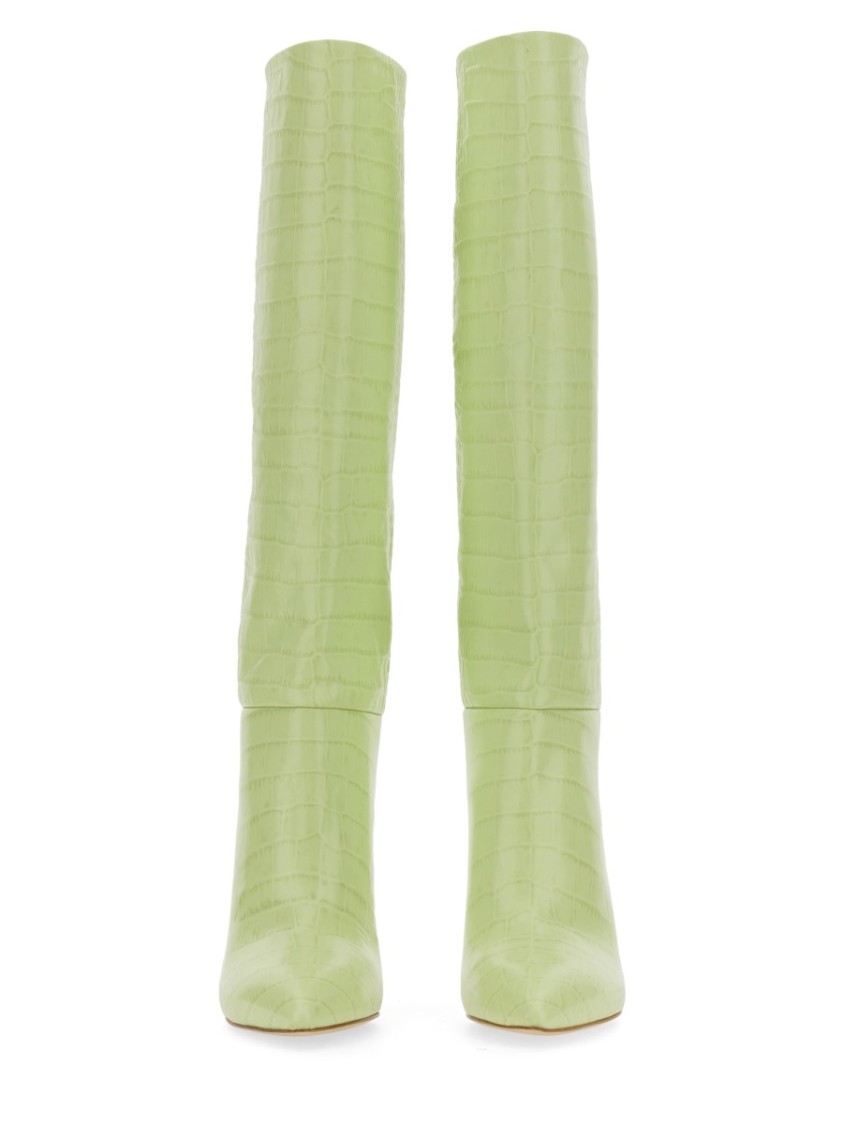 Paris Texas Knee-high 85 Stiletto Boots In Green
