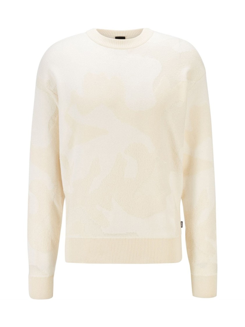 Hugo Boss Piolo Camouflage Sweater In Neutral