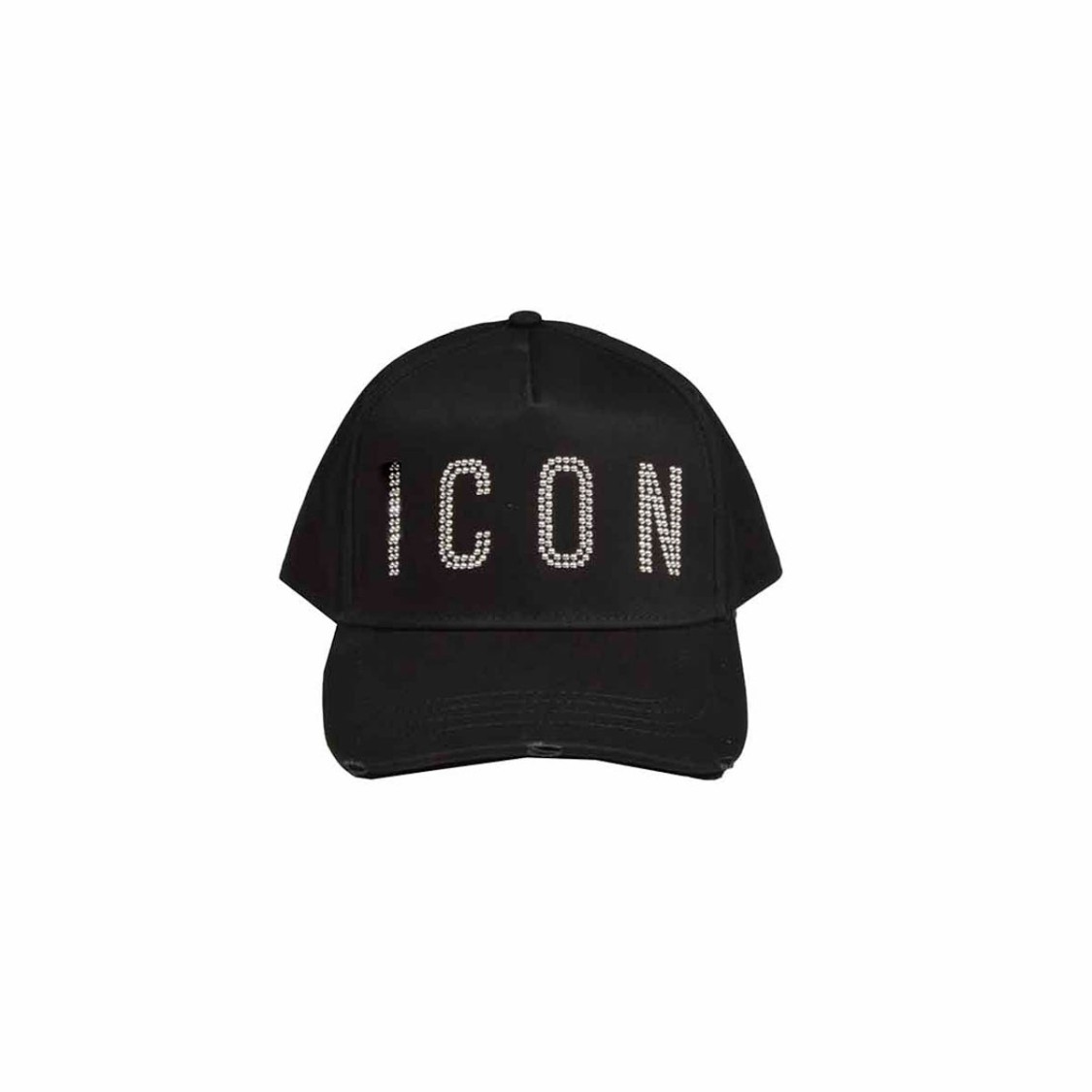 Dsquared2 Black Icon Stud Baseball Cap With Visor In Black