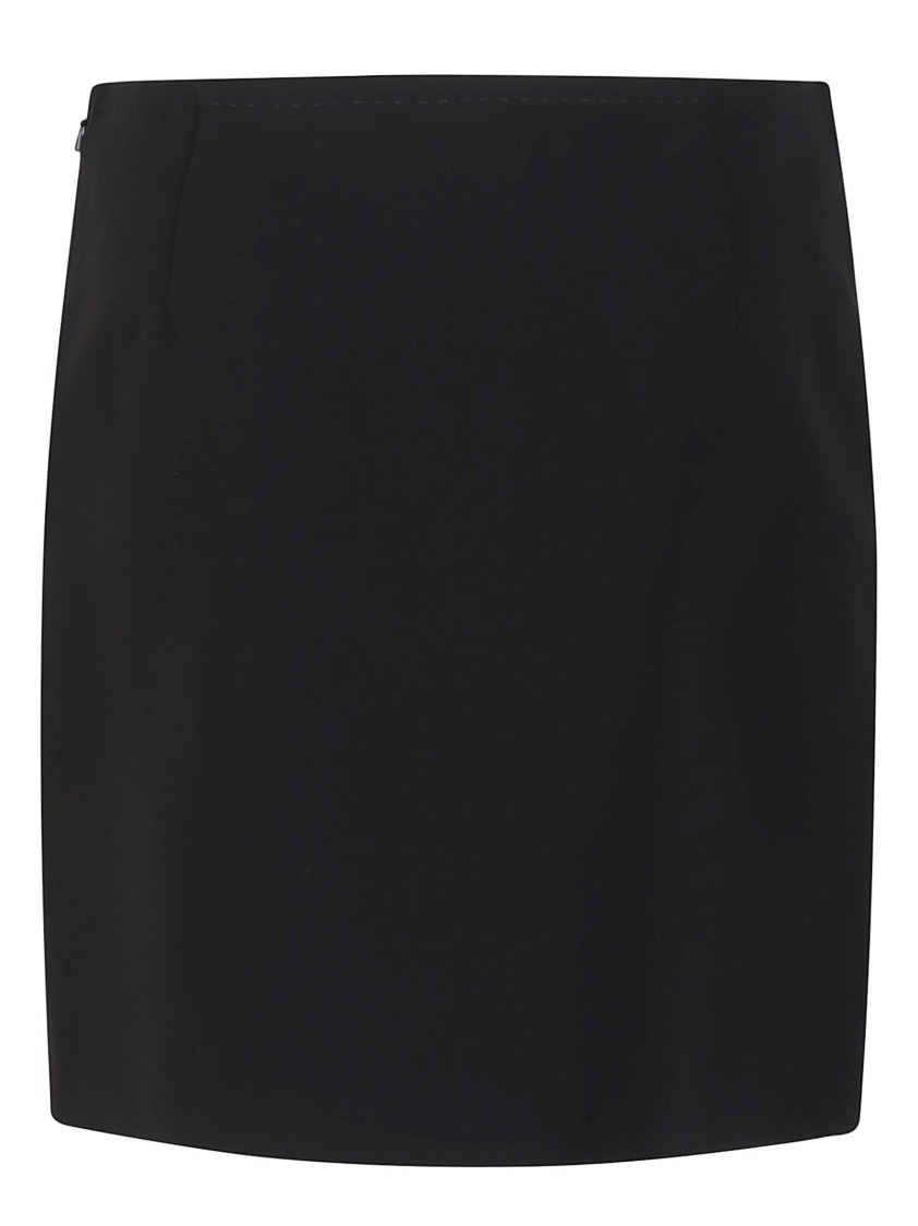 Max Mara Tailored Mini Skirt With Button-adorned Pockets In Black