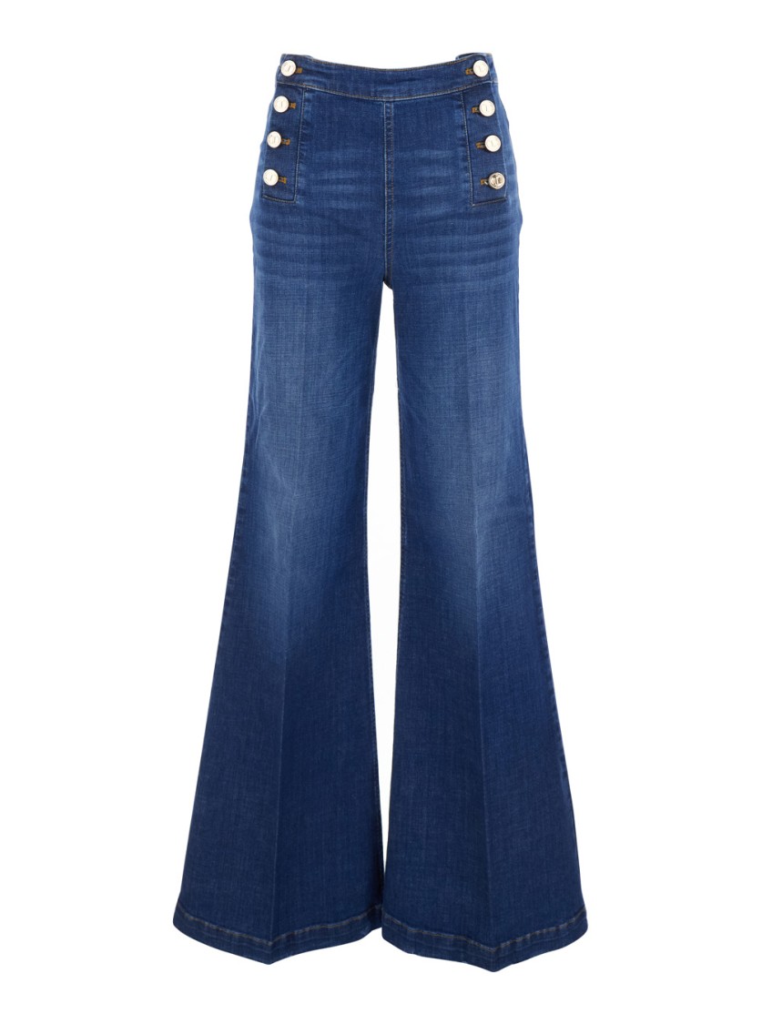 TWINSET TWIN-SET BLUE JEANS WITH FLARE DESIGN