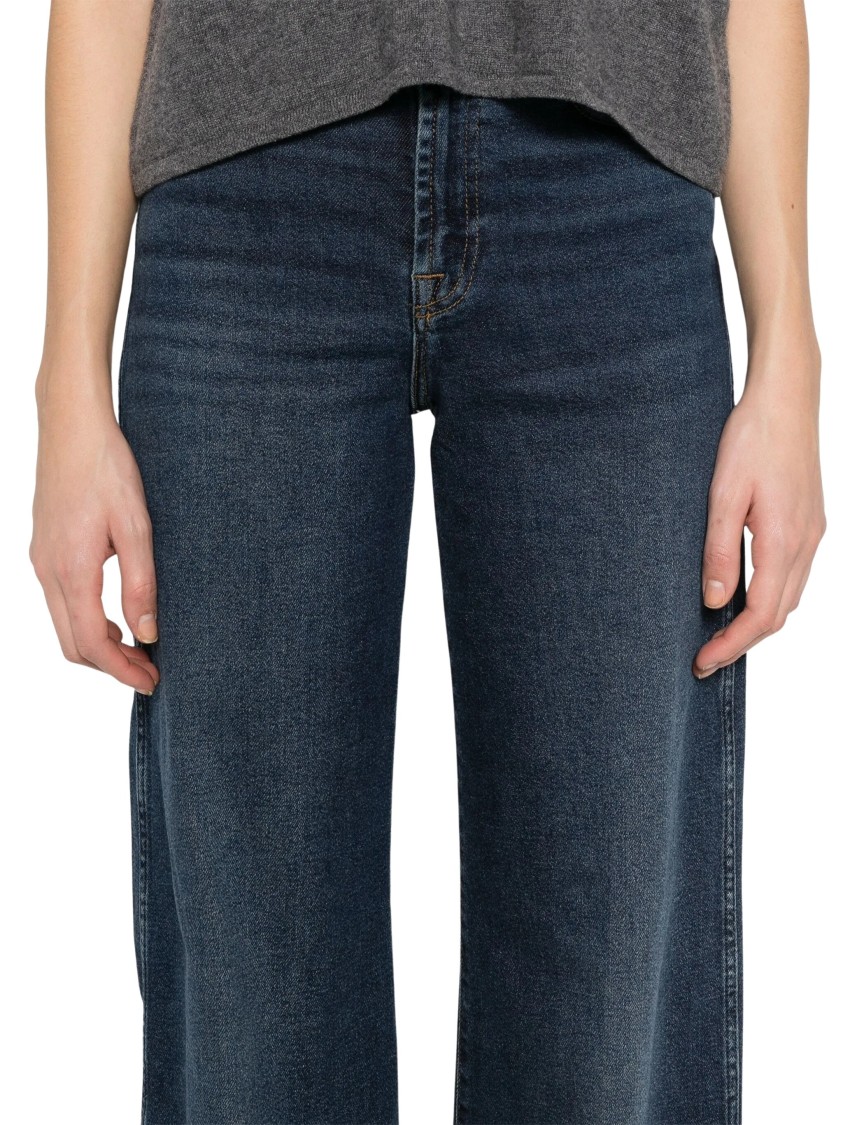 7 For All Mankind Wide-leg High-waist Denim Jeans In Black