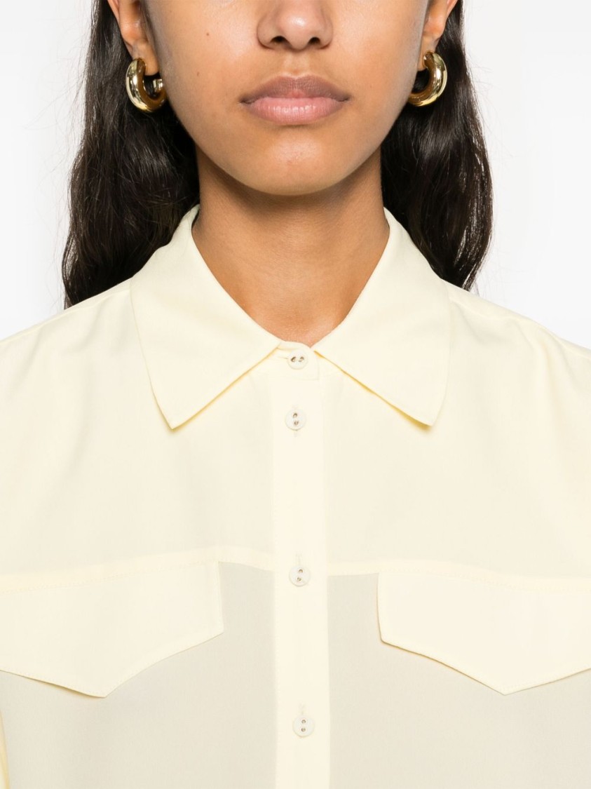 Shop Twinset Twin-set Relaxed-fit Short Sleeves Blouse In Yellow