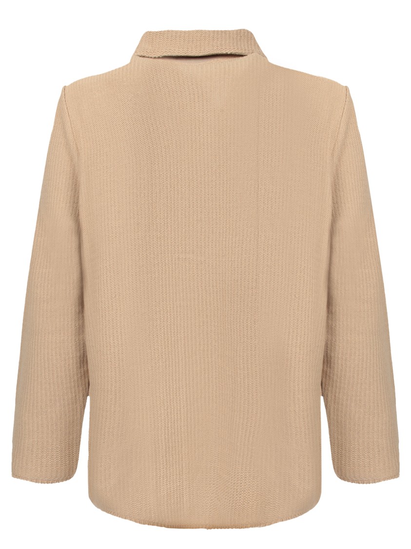 Lardini Textured Cotton Shirt With Functional Pockets In Neutrals
