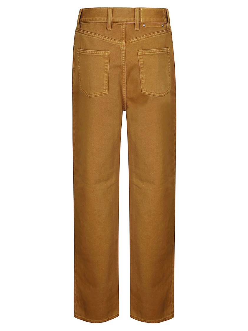 Golden Goose Journey Ws Pant Kim Long Leg Garment Dyed Embroid In Blue