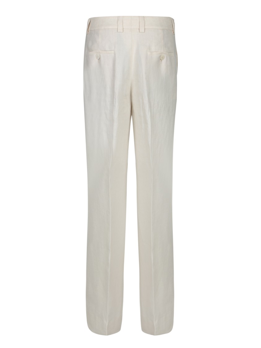INCOTEX INCOTEX TAILORED WHITE TROUSERS WITH DESIGN AND FUNCTIONALITY