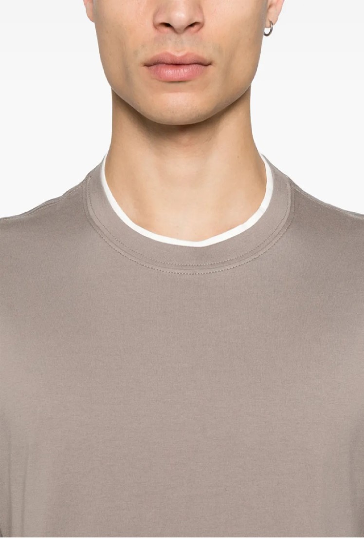 Brunello Cucinelli Relaxed Fit Short-sleeved Crew Neck T-shirt In Brown