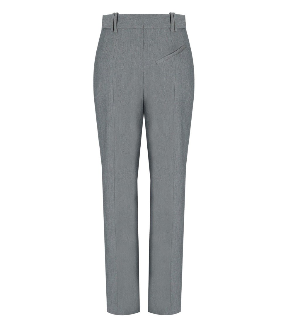 Ganni Grey Melange Trouser In Gray