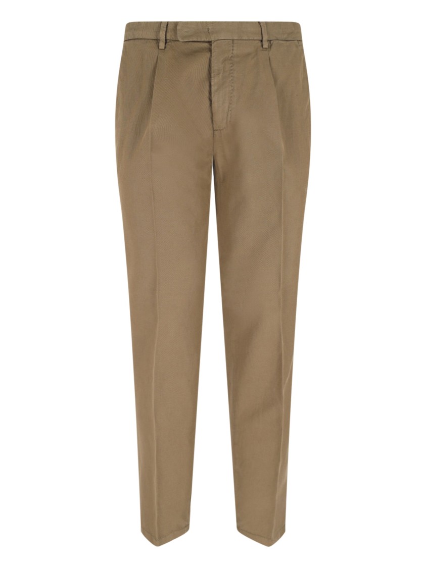 Boglioli Light Brown Linen Double-breasted Suit In Neutrals