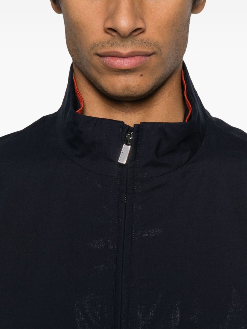 PAUL & SHARK PAUL & SHARK NAVY BLUE JACKET WITH TWO-WAY ZIP