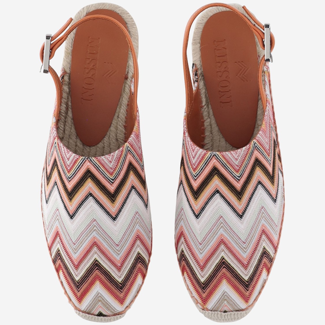 Shop Missoni Geometric Pattern Slippers With Adjustable Heel Strap In Multicolor